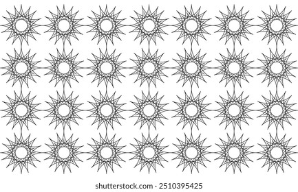 Seamless geometric pattern with stars. Monochrome vector abstract design. Background for textile, fabric and wrapping.