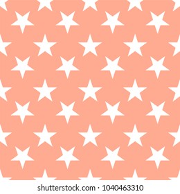 Seamless geometric pattern from stars. Stars on a pink background. Vector illustration.