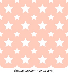Seamless geometric pattern from stars. Stars on a pink background. Vector illustration.