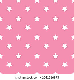 Seamless geometric pattern from stars. Stars on a pink background. Vector illustration.