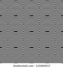 Seamless geometric pattern. Striped lines texture. Vector art.