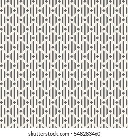 Seamless geometric pattern. Striped rhombuses. Abstract  monochrome trendy pattern for fabric, wallpapers, wrapping paper, cards and web backgrounds. Vector background.