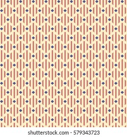 Seamless geometric pattern. Striped rhombuses. Abstract trendy pattern for fabric, wallpapers, wrapping paper, cards and web backgrounds. Vector background.