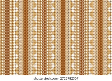 Padrão geométrico contínuo. Padrão listrado com decoração ondulada e textura quadriculada. Design vetorial plano sem fim.