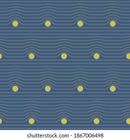 Seamless geometric pattern with stripes, balls. Vector design for web banner, business presentation, brand package, fabric, print, wallpaper.