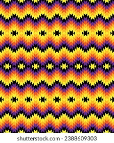 Patrón geométrico sin soldadura con rayas. Impresión de ikat para alfombras, textiles, papel pintado, papel de envoltura. Motivos étnicos y tribales. 