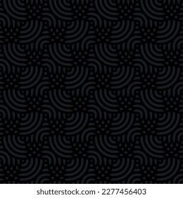Seamless geometric pattern with stripes. Modern vector background with repeating lines. Dark pattern. Luxury monochrome backdrop texture for wrapping paper, branding, business corporate style.