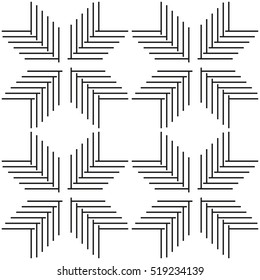 Seamless geometric pattern with stripes. Vector art.