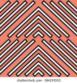 Seamless geometric pattern with stripes. Vector art.