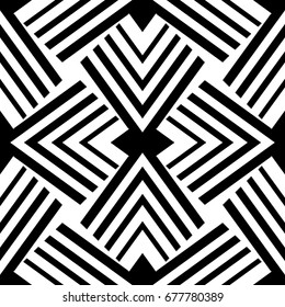 Seamless geometric pattern with stripes. Vector art.