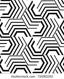 Seamless geometric pattern with stripes. Vector art.