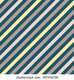 Seamless geometric pattern. Stripy texture for neck tie. Background of diagonal strips. Contrast and soft cold gray, blue, yellow colors. Vector
