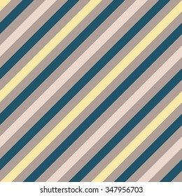 Seamless geometric pattern. Stripy texture for neck tie. Background of diagonal strips. Contrast and soft cold gray, blue, yellow colors. Vector