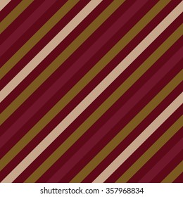 Seamless geometric pattern. Stripy texture for neck tie. Diagonal contrast strips on background. Brown, vinous, beige colors. Vector