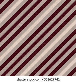 Seamless geometric pattern. Stripy texture for neck tie. Diagonal contrast strips on background. Brown, vinous, beige colors. Vector
