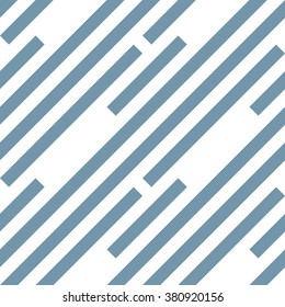 Seamless geometric pattern. Stripy texture. Diagonal gray-blue strips on white background. Labyrinth theme. Vector
