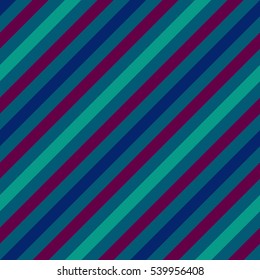 Seamless geometric pattern. Stripy texture for neck tie. Diagonal contrast strips on background. Blue, turquoise, purple colors. Vector