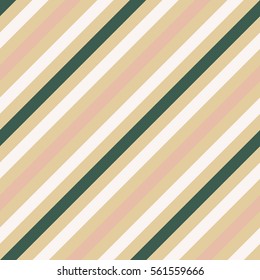 Seamless geometric pattern. Stripy texture for neck tie. Diagonal contrast strips on background. Green, cream, seashell, rosy, pastel colors. Vector