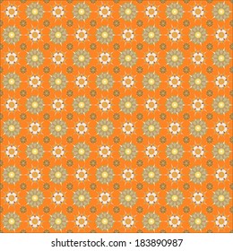 Seamless geometric pattern. Structure of colored stars and circles. Vector. 