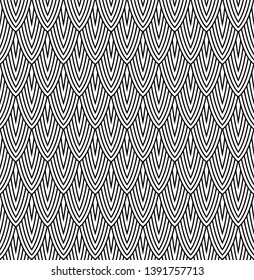 Seamless geometric pattern in style art deco.Black and white.