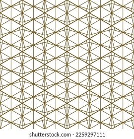Seamless geometric pattern in style Kumiko zaiku craft