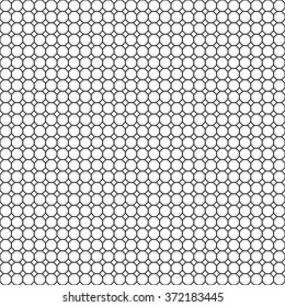 Seamless geometric pattern in the style of mosaic tiles, a black grid on white background.