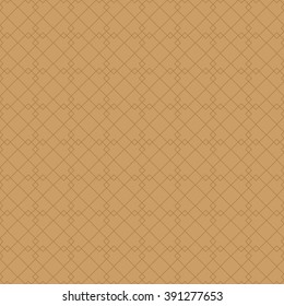 Seamless geometric pattern in the style of mosaic squares thin line on brown grid caramel background.