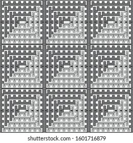 Seamless geometric pattern. Stylish abstract  background. Modern vector linear texture with thin lines. Regularly repeating geometrical tiled grid with rhombuses, diamonds, zigzags, rectangles