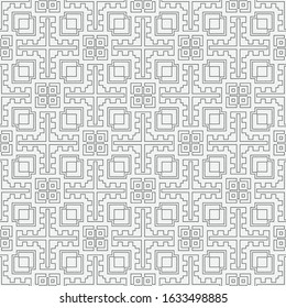 Seamless geometric pattern. Stylish abstract background. Modern vector linear texture with thin lines. Regularly repeating geometrical tiled grid with rhombuses, diamonds, zigzags, rectangles.