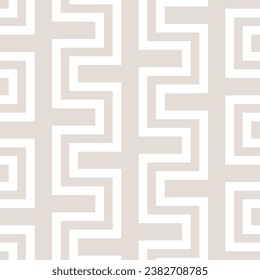 Seamless geometric pattern with subtle meander lines. Vector abstract background. Minimalist design, simple ornament texture for modern decoration. Repeat design for printing, wallpapers, textiles