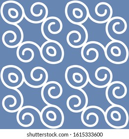 Seamless geometric pattern with swirls. Vector art.