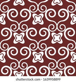 Seamless geometric pattern with swirls. Vector art.