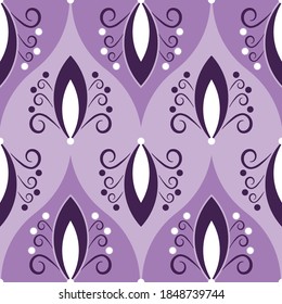 Seamless geometric pattern with swirls. Vector art.