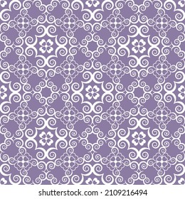 Seamless geometric pattern with swirls. Vector art.