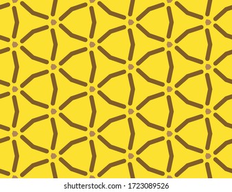 Patrón geométrico, textura o vector de fondo sin inconvenientes en colores amarillo y marrón.