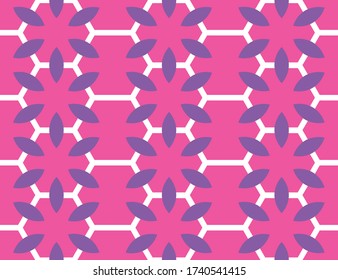Seamless geometric pattern, texture or background vector in dark pink, purple and white colors.