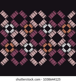 Seamless geometric pattern. Texture from figured strips. Scribble texture. Textile rapport.