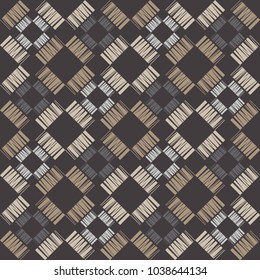 Seamless geometric pattern. Texture from figured strips. Scribble texture. Textile rapport.