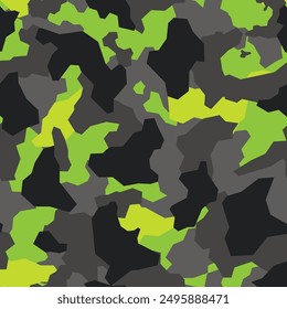 SEAMLESS GEOMETRIC PATTERN. Texture of gray and yellow spots. Abstract camo. Excellent print for vinyl and decal. Vector illustration