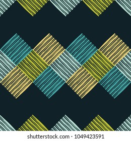 Seamless geometric pattern. The texture of the squares. Scribble texture. Textile rapport.