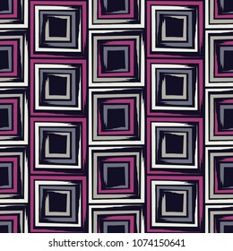 Seamless geometric pattern. The texture of the squares. Brushwork. Scribble texture. Textile rapport.