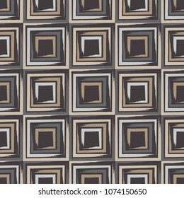 Seamless geometric pattern. The texture of the squares. Brushwork. Scribble texture. Textile rapport.