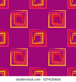 Seamless geometric pattern. The texture of the squares. Brushwork. Scribble texture. Textile rapport.