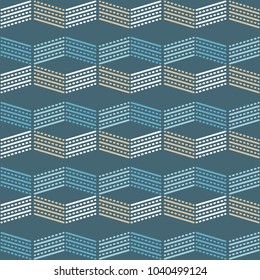 Seamless geometric pattern. Texture of stripes and dots.  Scribble texture. Textile rapport.