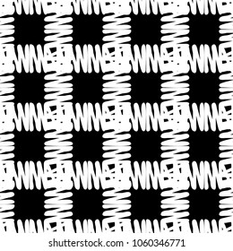 Seamless geometric pattern. Texture of stripes and squiggles. Scribble texture. Textile rapport.