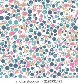 Seamless geometric pattern with textured dots on white background. Modern vector abstract seamless geometric pattern with circles in retro style. Abstract Polka dot print for fabrics, Wallpapers.