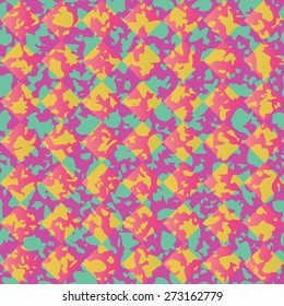 Seamless geometric pattern of textures of colorful squars