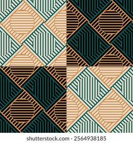 seamless geometric pattern with tiles from striped elements modern stylish abstract texture