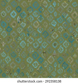 Seamless geometric pattern. Traditional Balinese ornament. Color