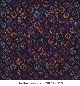 Seamless geometric pattern. Traditional Balinese ornament. Color